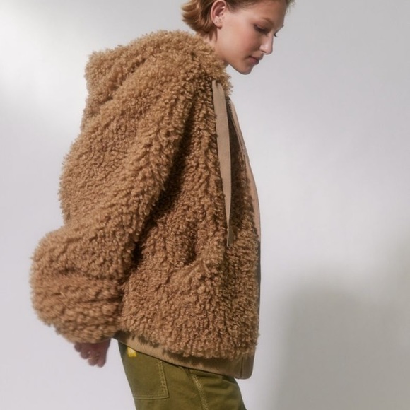 UO Casey sherpa hooded zip up oversized jacket - Picture 5 of 6